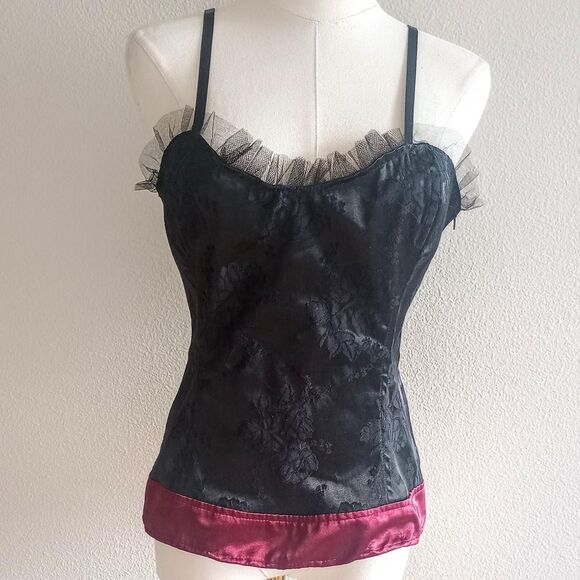 Y2K Lip Service Reworked Tulle Floral Gothic Top - Picture 1 of 6